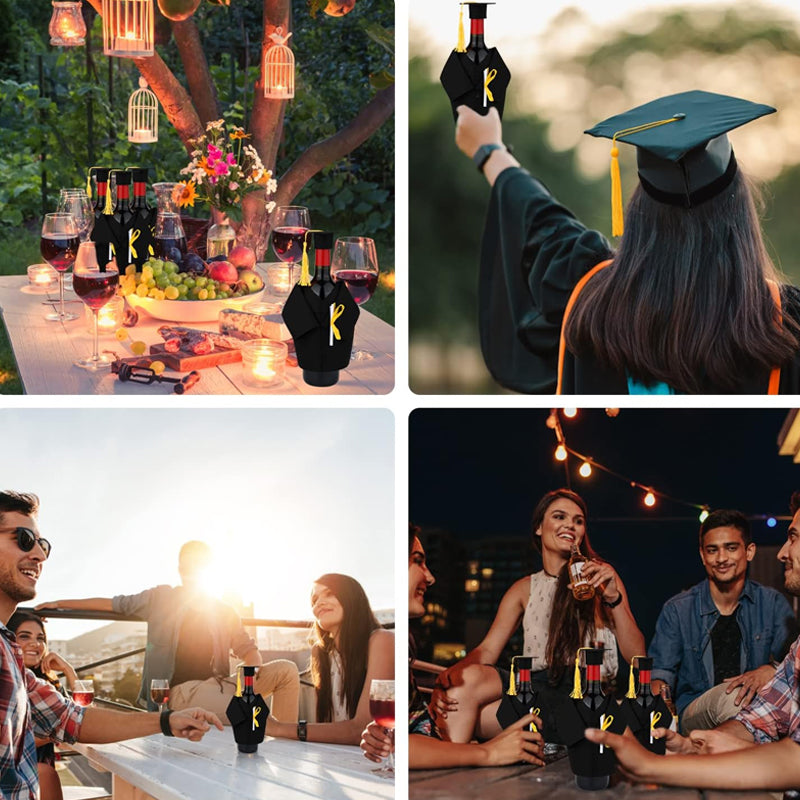 Graduation Cap And Gown Bottle Cover