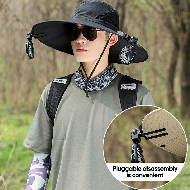 Solar & USB Charging Fan Outdoor Fishing Hat