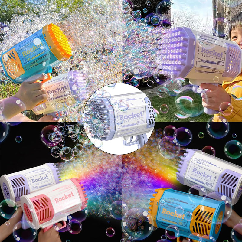 Bubble Machine Gun with 69 Holes And Colorful Lights