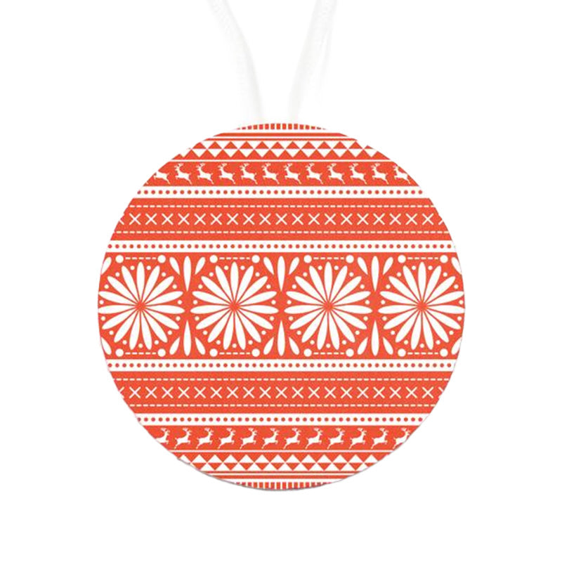 Round Christmas tree hanging sign with patterns