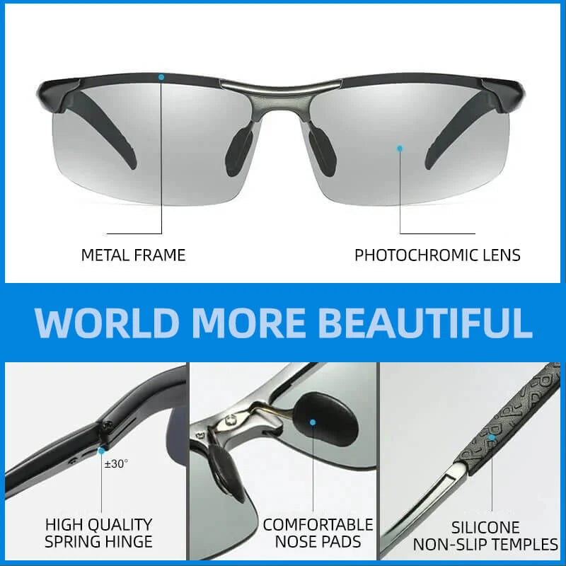 Photochromic Sunglasses with Anti-glare Polarized Lens