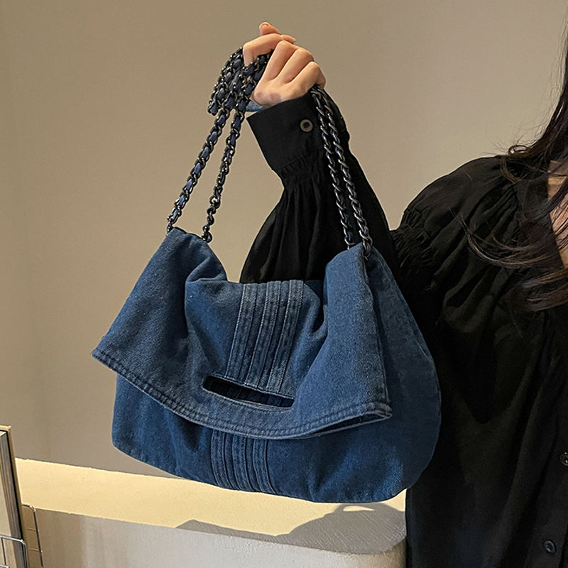 Women's Denim Chain Strap Crossbody Bag