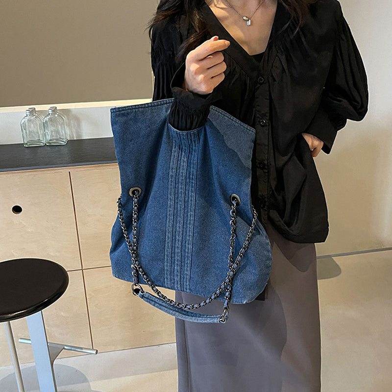 Women's Denim Chain Strap Crossbody Bag