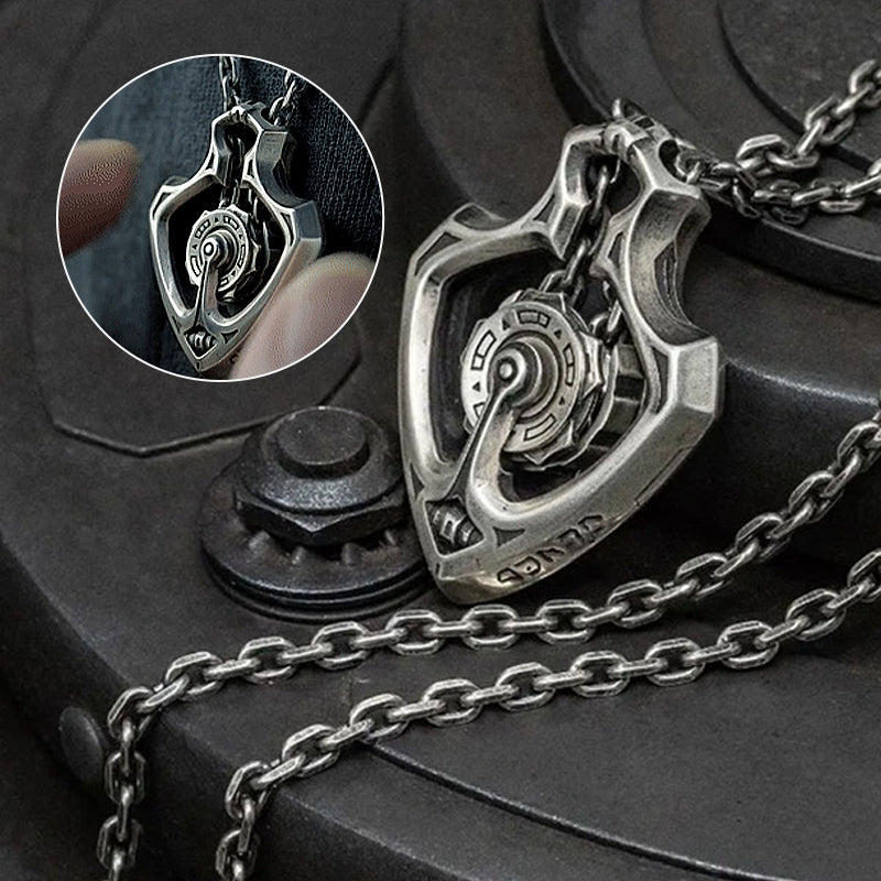 Mechanical Rotating Gear Pendant Necklace