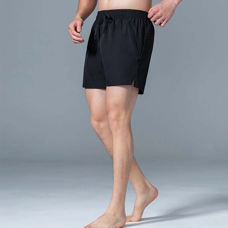 Men's Plain Solid Color Drawstring Pocket Shorts