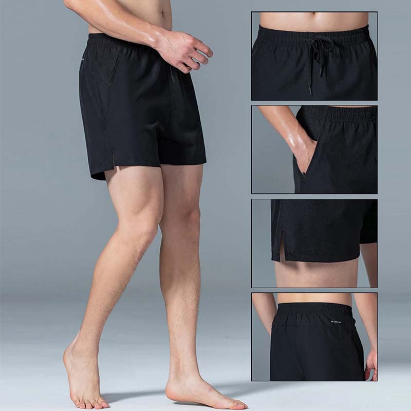 Men's Plain Solid Color Drawstring Pocket Shorts