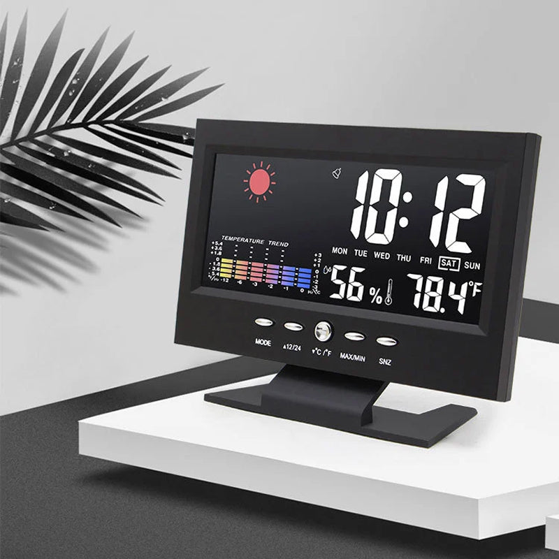 Digital LED Temperature Humidity Monitor Alarm Clock