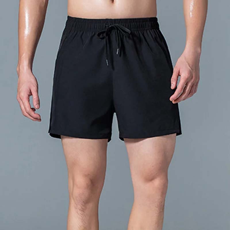 Men's Plain Solid Color Drawstring Pocket Shorts