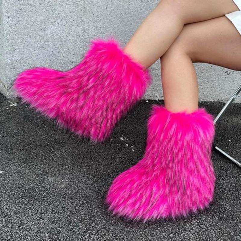 Women's Street Fluffy Fur Snow Boots