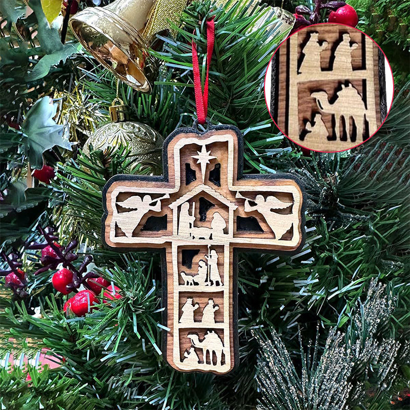 Cross Nativity Ornament