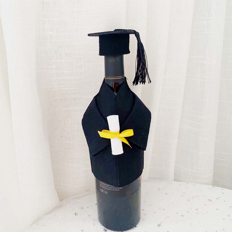 Graduation Cap And Gown Bottle Cover