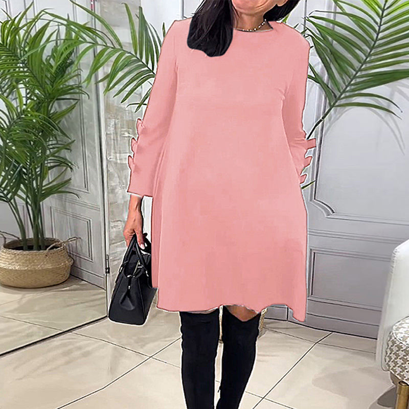 Knee-Length Dress With Long Sleeves