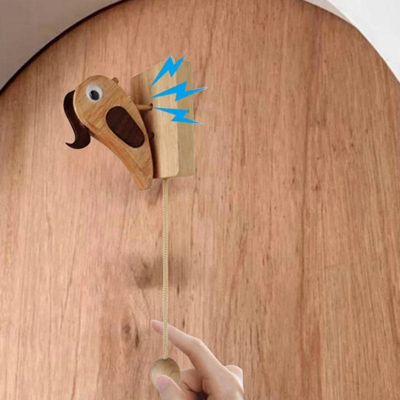 Wooden Handmade Creative Woodpecker Door Bell