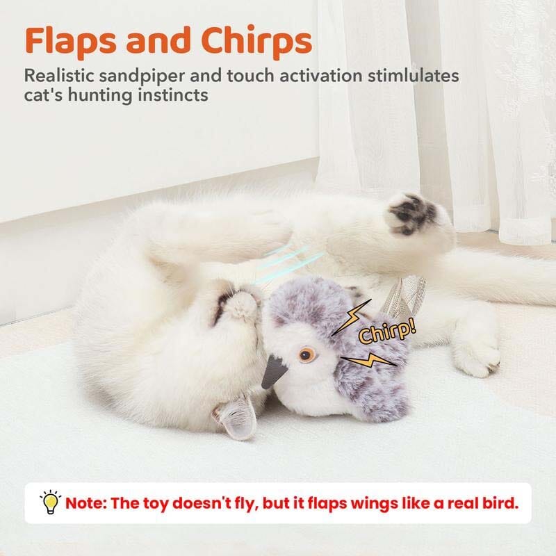 Rechargeable, Interactive Cat Exercise Toys, Lifelike Bird