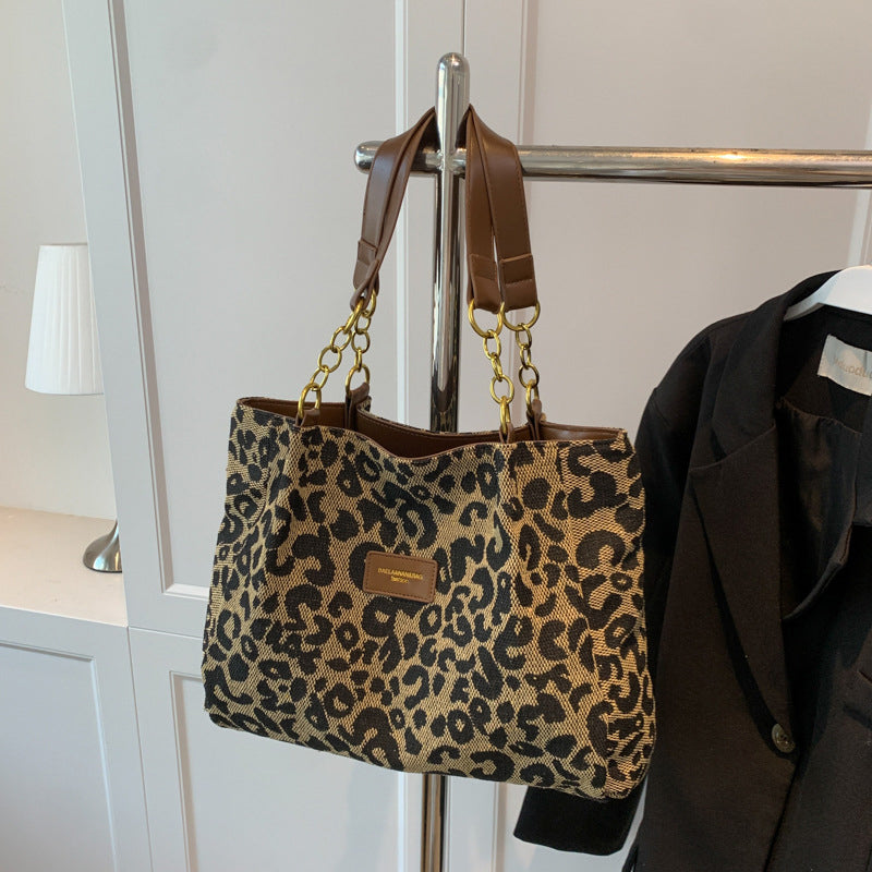 Women's Leopard Print Shoulder Bag