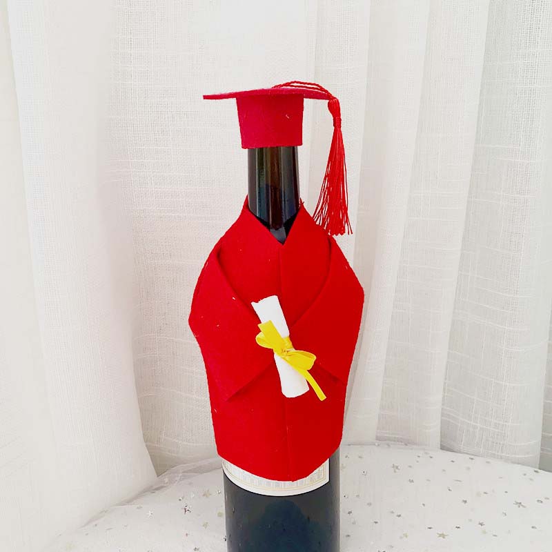 Graduation Cap And Gown Bottle Cover