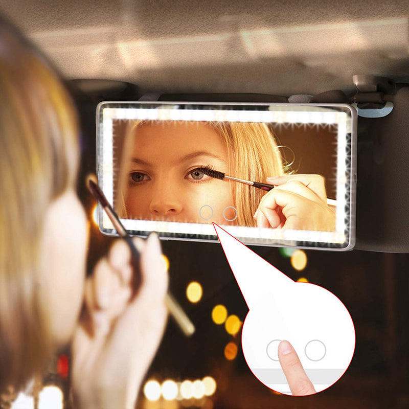 Car Sun Visor Makeup Mirror with LED Lights