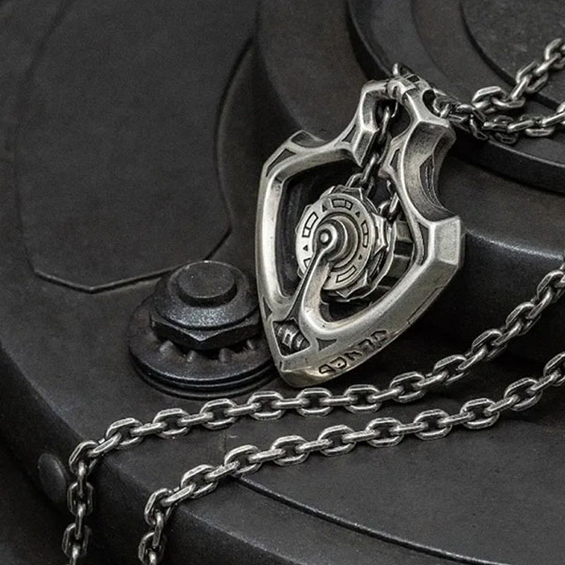 Mechanical Rotating Gear Pendant Necklace