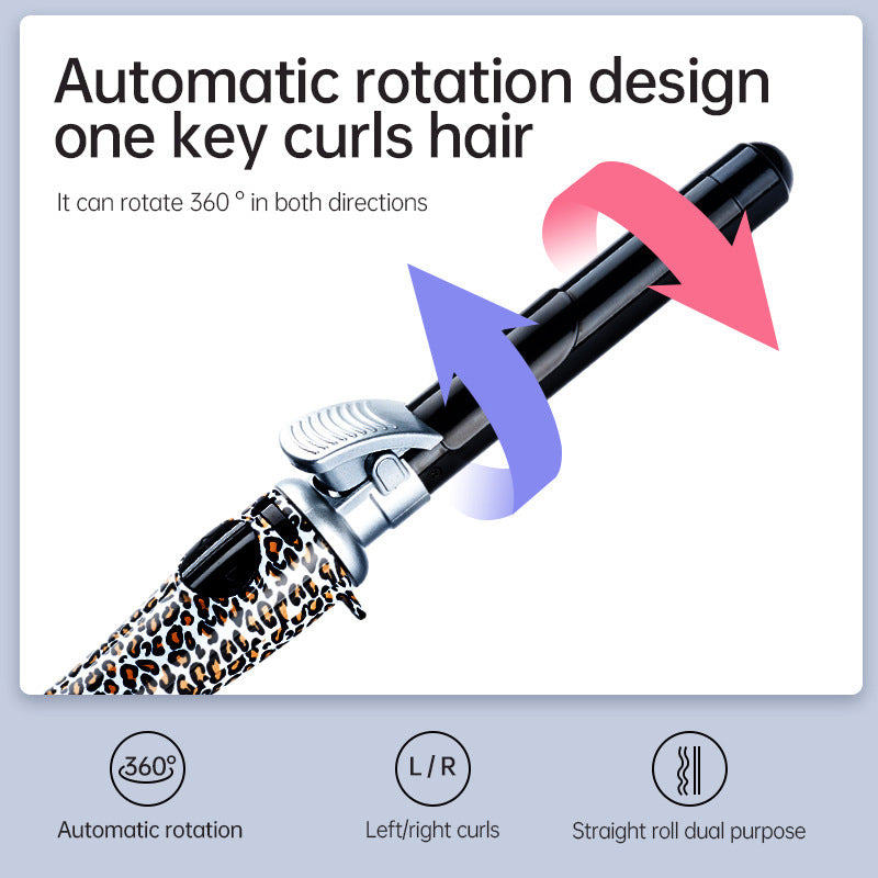 Leopard print automatic curling iron