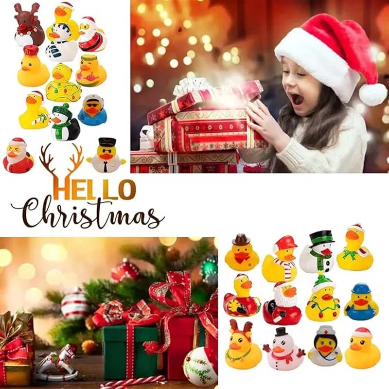 24 Pcs Christmas Rubber Ducks Advent Calendar