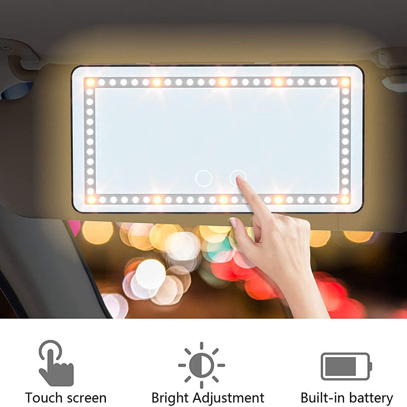 Car Sun Visor Makeup Mirror with LED Lights