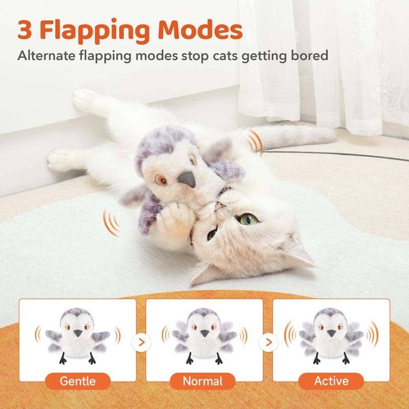 Rechargeable, Interactive Cat Exercise Toys, Lifelike Bird