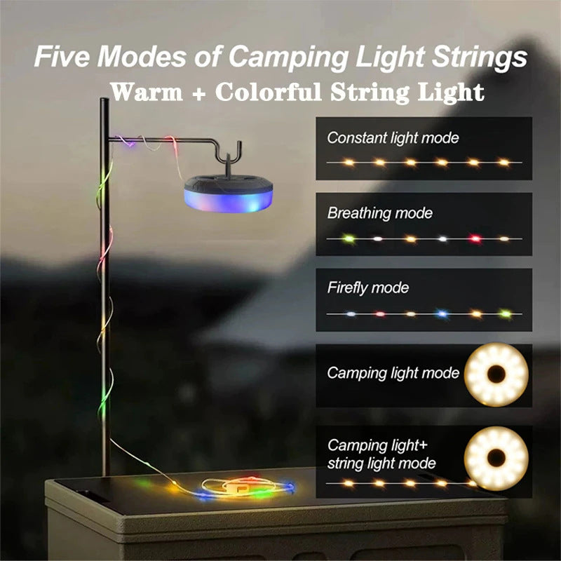 Ultra-long battery life camping atmosphere light string