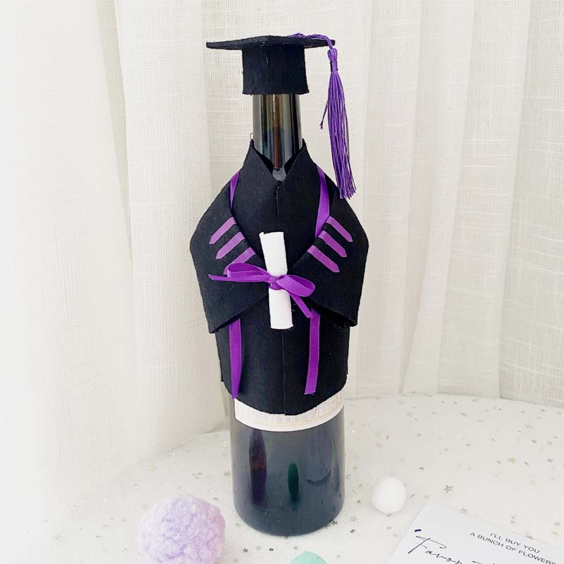 Graduation Cap And Gown Bottle Cover