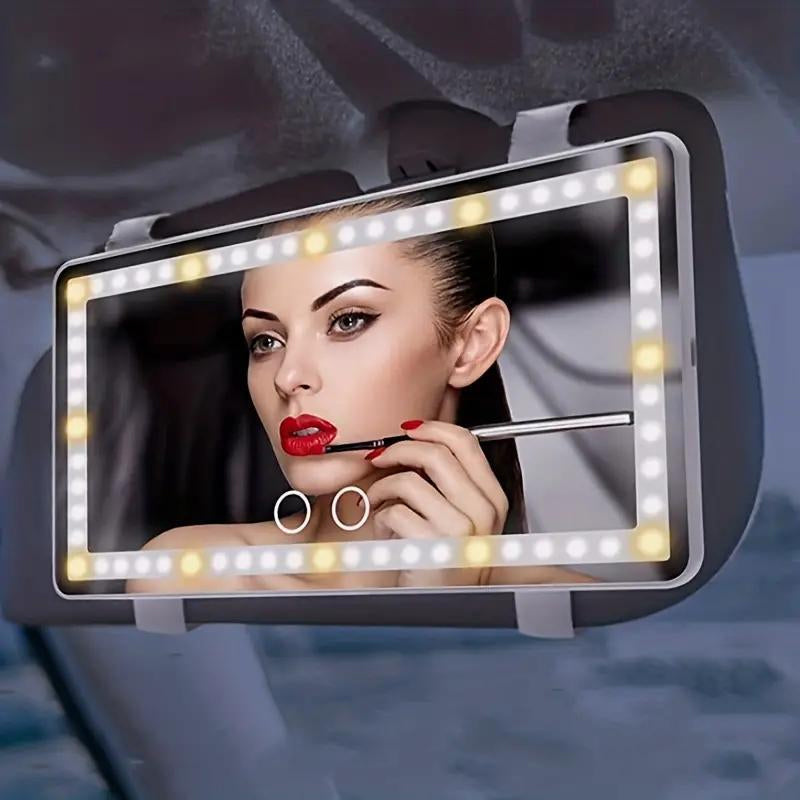 Car Sun Visor Makeup Mirror with LED Lights