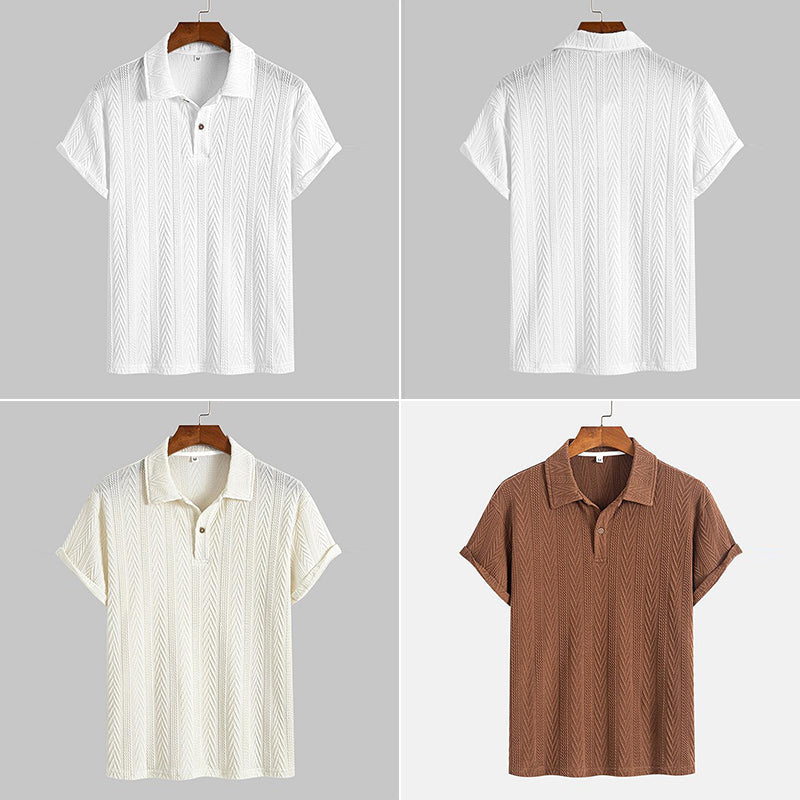 Regular Fit Plain Textured Polo Shirt