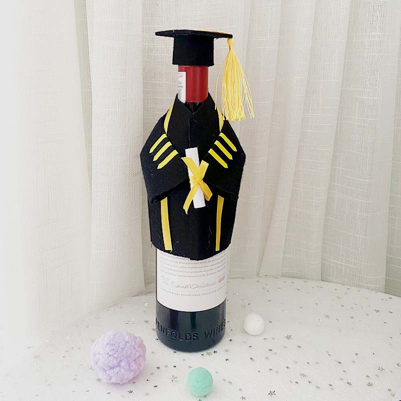 Graduation Cap And Gown Bottle Cover