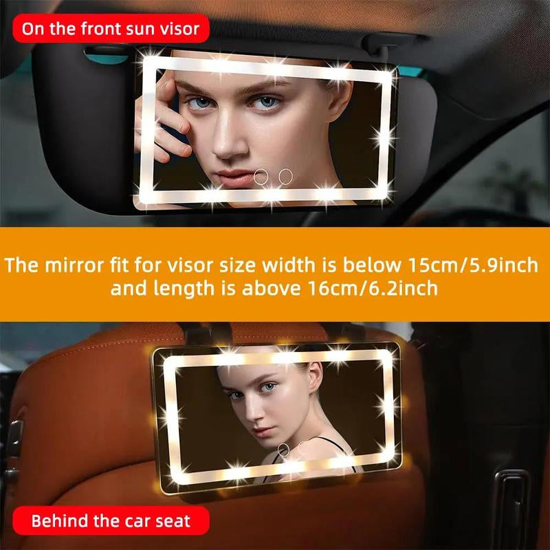 Car Sun Visor Makeup Mirror with LED Lights