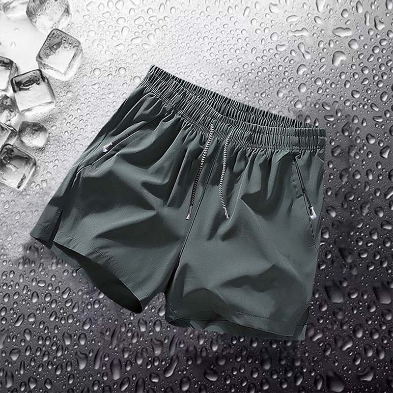 Men's Plain Solid Color Drawstring Pocket Shorts