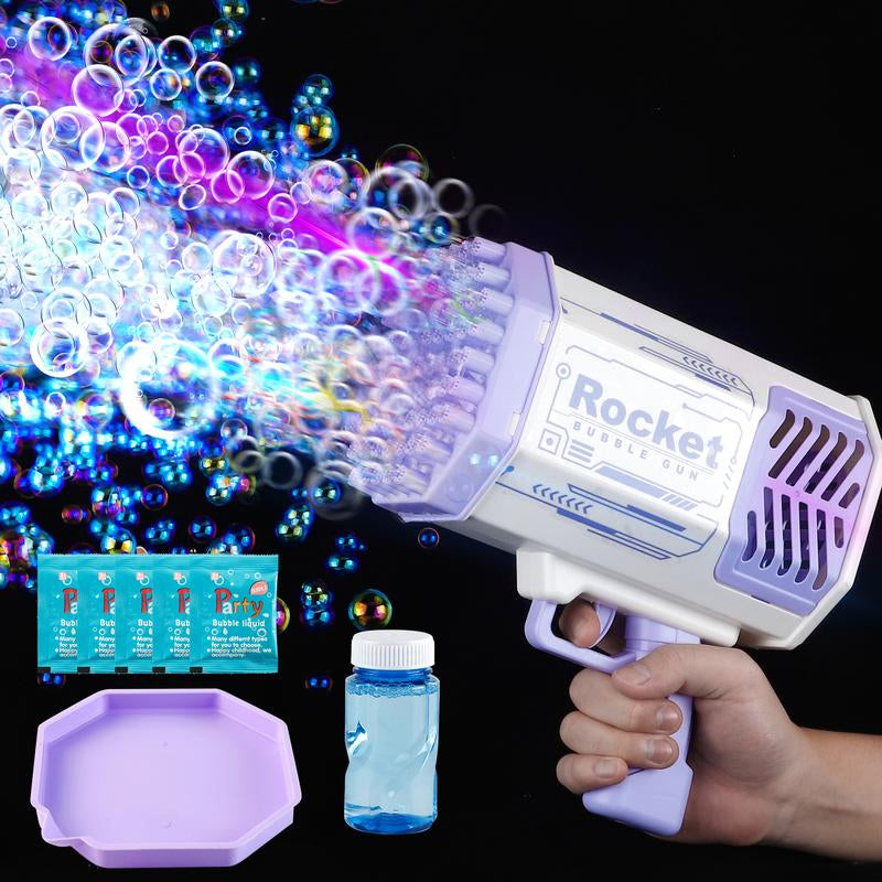 Bubble Machine Gun with 69 Holes And Colorful Lights