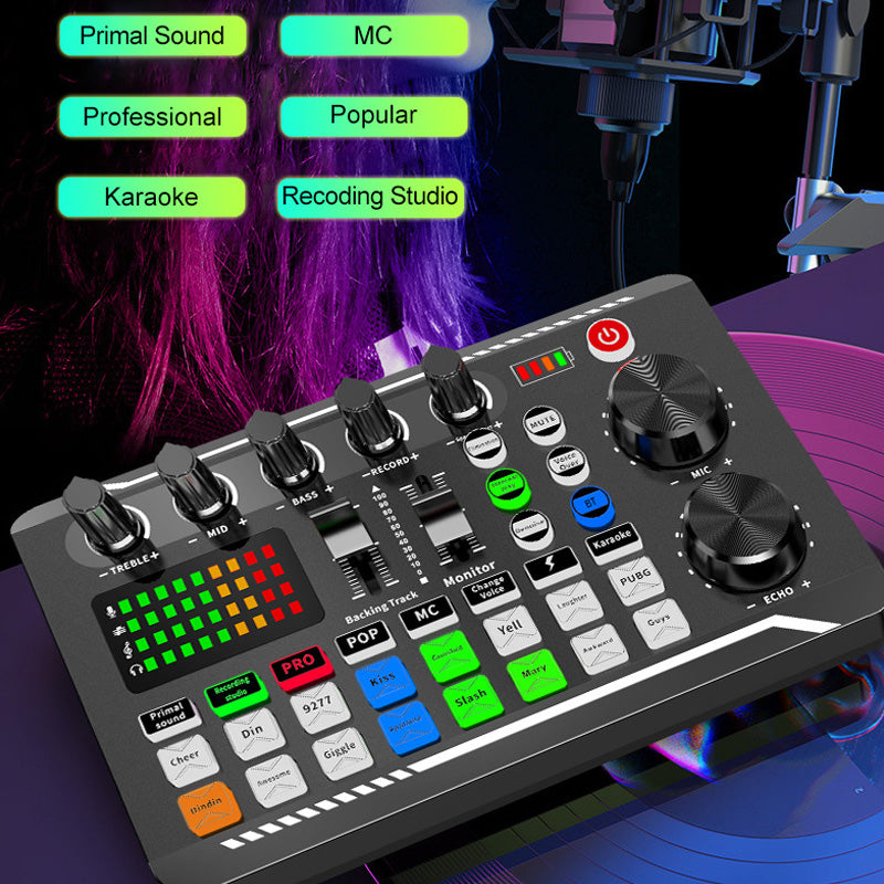 Live Sound Card with DJ Mixer and Voice Changer