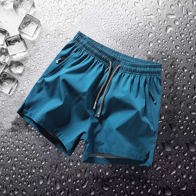 Men's Plain Solid Color Drawstring Pocket Shorts