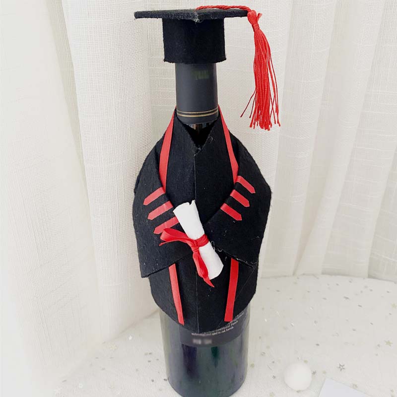 Graduation Cap And Gown Bottle Cover