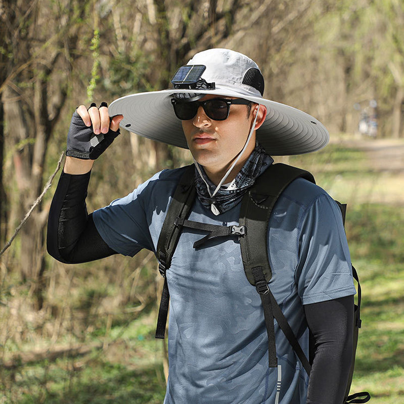 Solar & USB Charging Fan Outdoor Fishing Hat