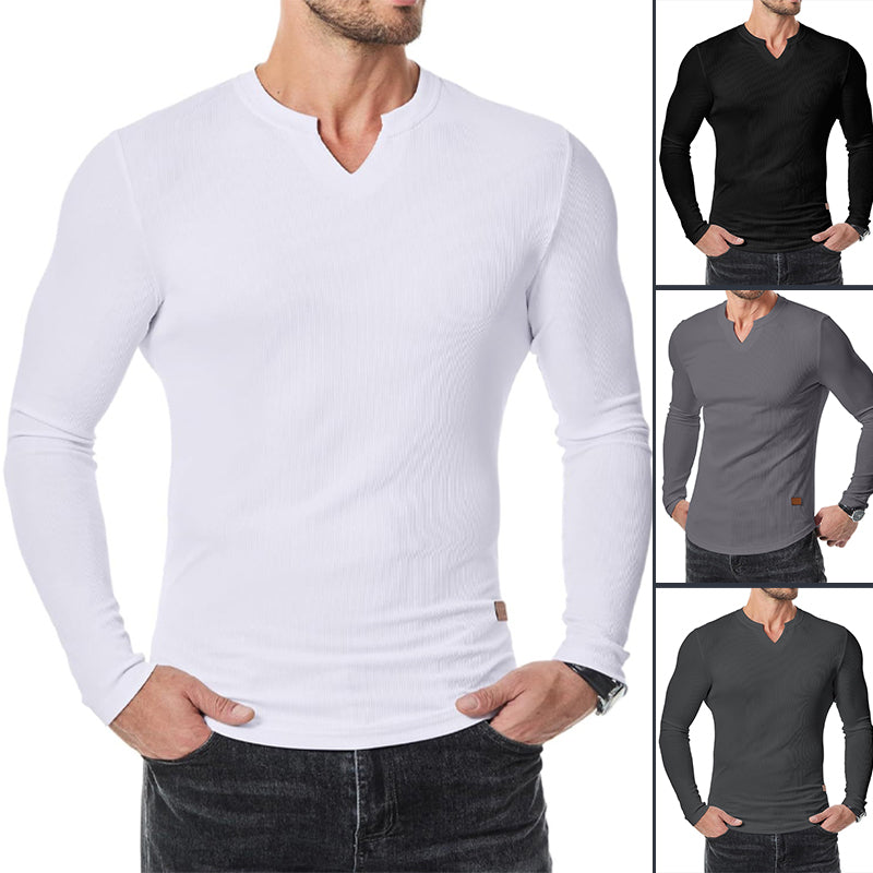 Men's Slim Fit V-Neck Longline Muscle Shirt