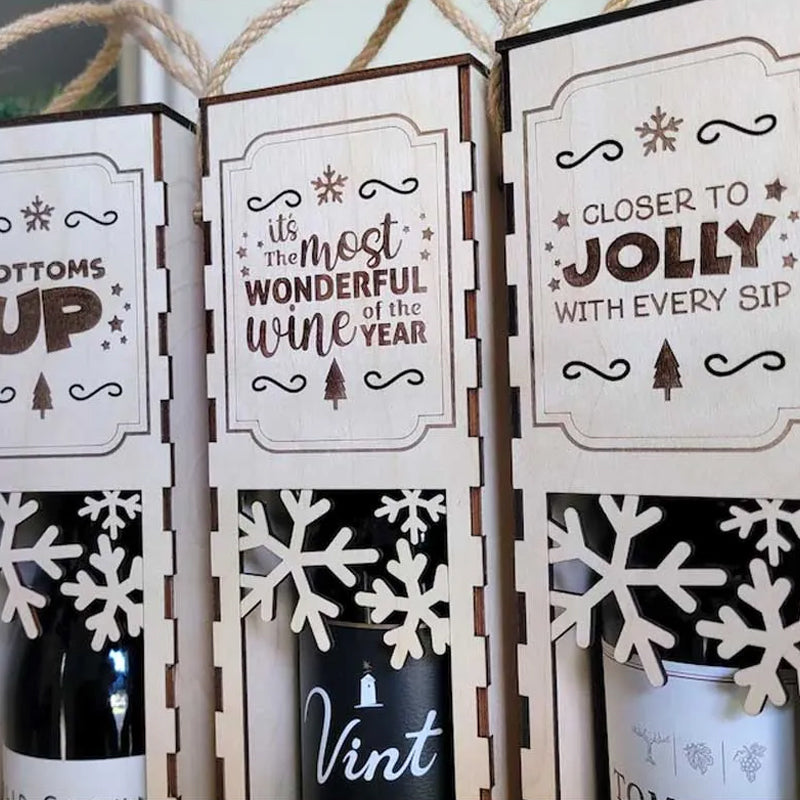 Christmas Funny Wooden Wine Box