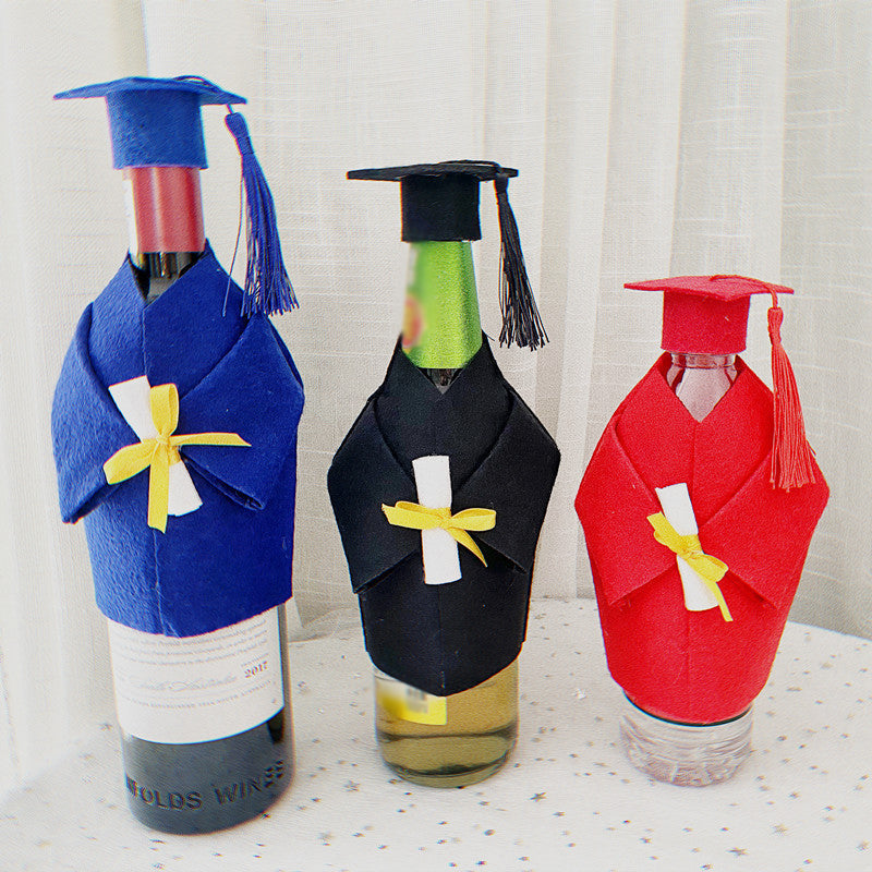 Graduation Cap And Gown Bottle Cover