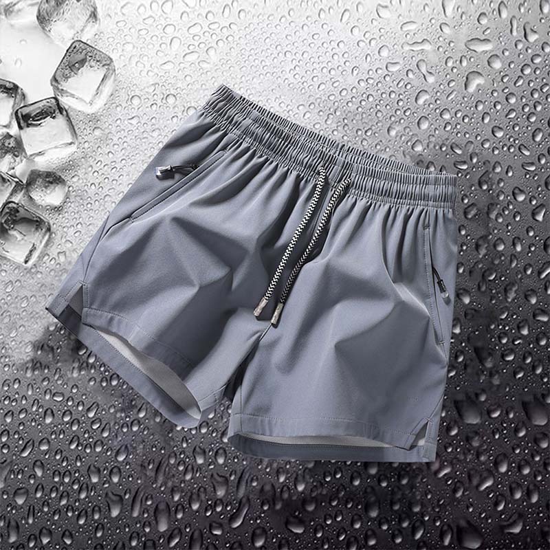 Men's Plain Solid Color Drawstring Pocket Shorts