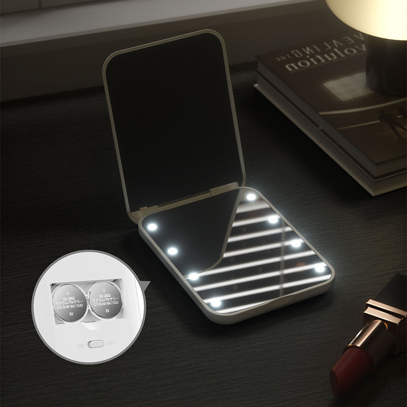 Mini LED Magnification Pocket Mirror