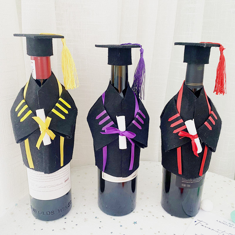 Graduation Cap And Gown Bottle Cover