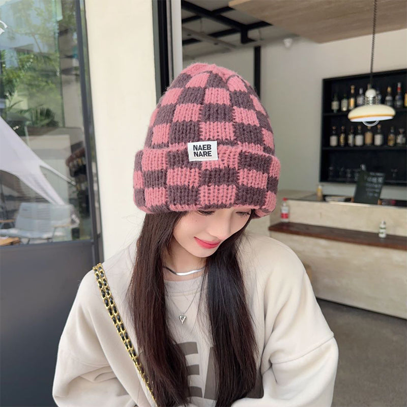 Trendy Checkerboard Beanie for Men & Women