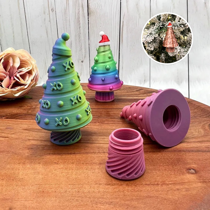 3D Printed Christmas Tree Stasher Ornament