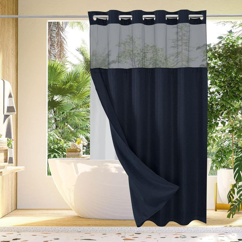 Waffle Pattern Double Layer Shower Curtain