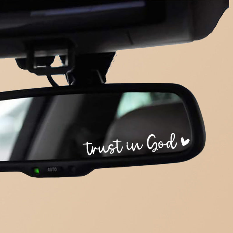 Letter & Heart Pattern Car Rearview Mirror Sticker