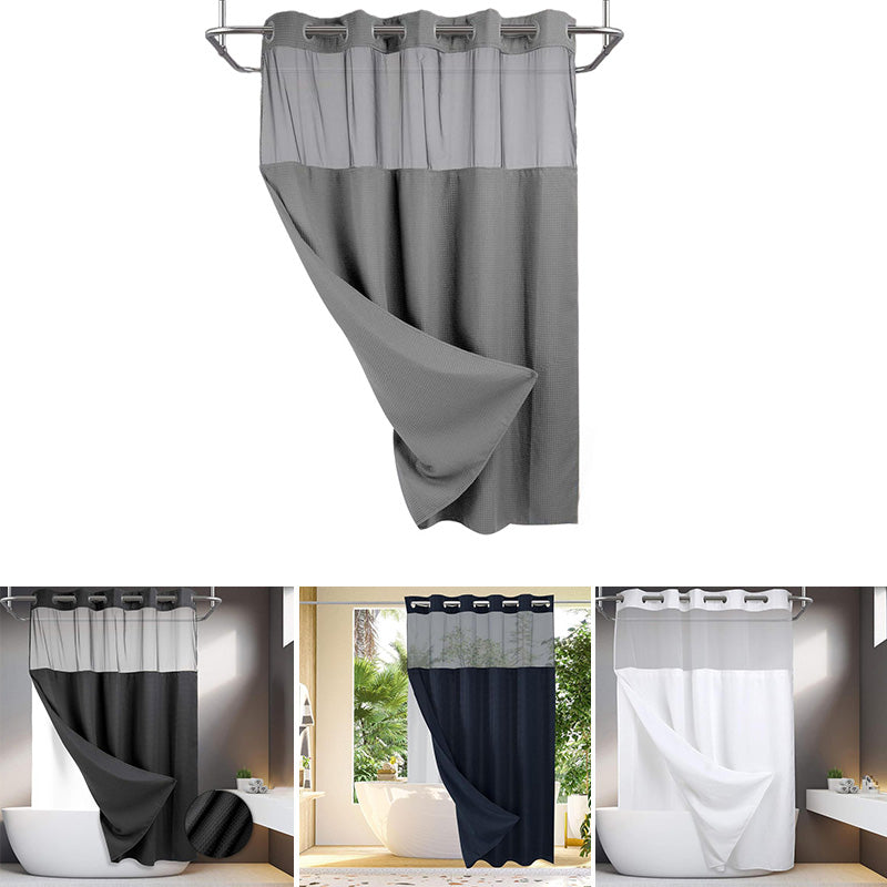 Waffle Pattern Double Layer Shower Curtain