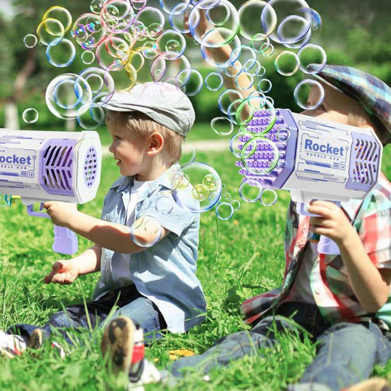 Bubble Machine Gun with 69 Holes And Colorful Lights